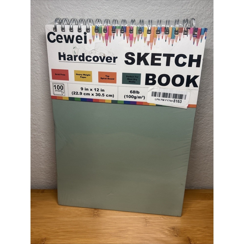 Cewei 9x12 Drawing Paper Pad, 100 Sheets Spiral Bound Sketchbook, 68lb/100gsm...